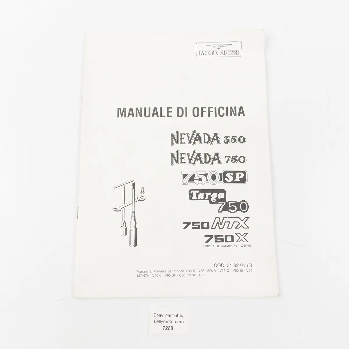 Moto Guzzi Nevada 350/750/750Sp/Targa 750/750Ntx/750X Workshop Manual 31920160 1