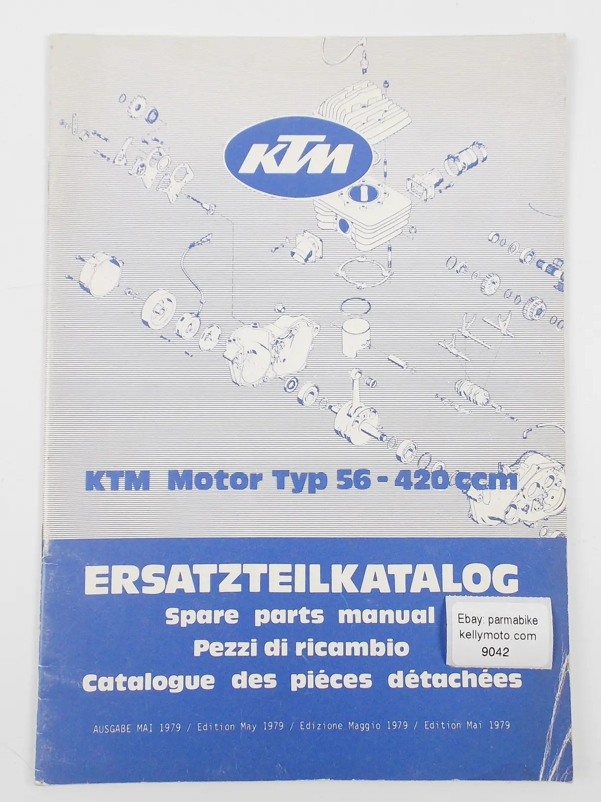 Oem Ktm Motor Typ-56 1979 420Cc Spare Part Manual German English Italian French 1