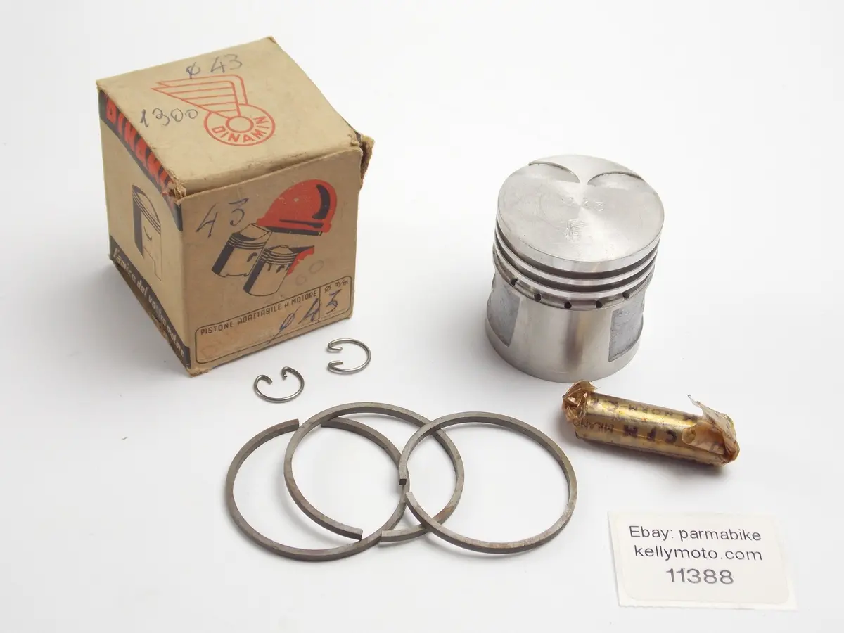 Nos Dinamin Piston+Rings+Pin+Clips Set Cpl.D. 43 Mm Ducati 60 Cc Mini Bike Motor 1