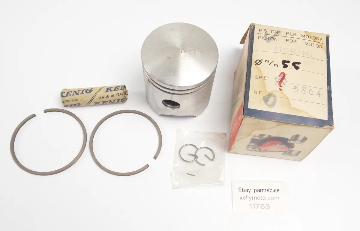 Nos Asso Werke 3864 Piston + Rings + Pin + Clips D. 55Mm Franco Morini 1