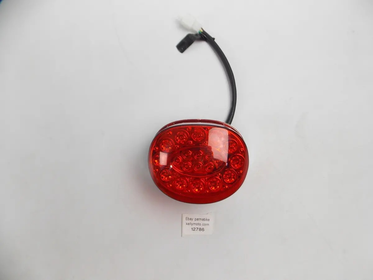 Universal Taillight Led Red Lens Motorcycle 12V 2W 5X4 Scooter Atv Quad Moped 1