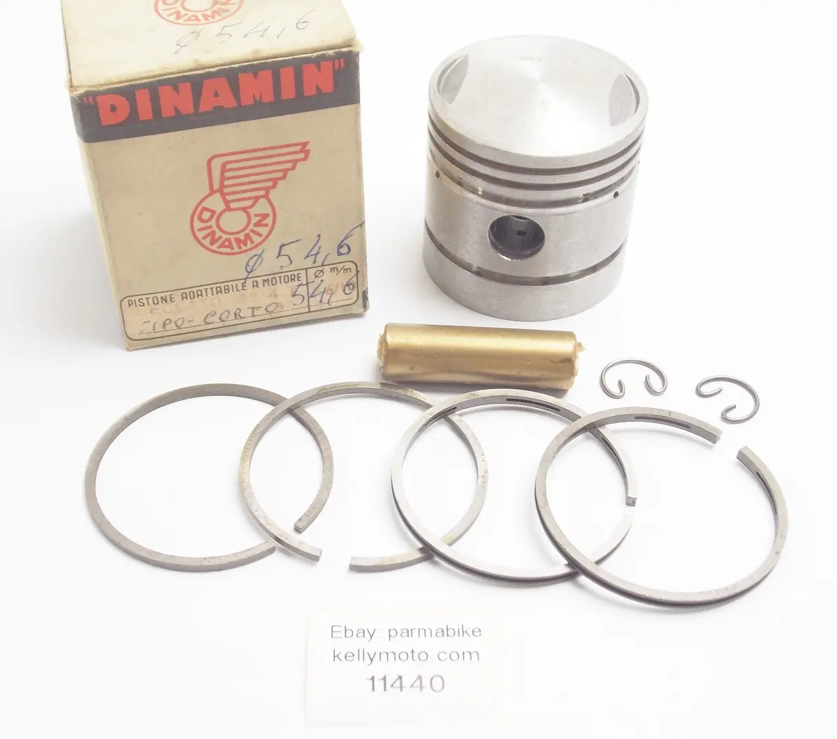 Nos Dinamin Piston+Rings+Pin+Clips Set Cpl, D. 54.6 Mm Zanella Ceccato 125 Cc 1