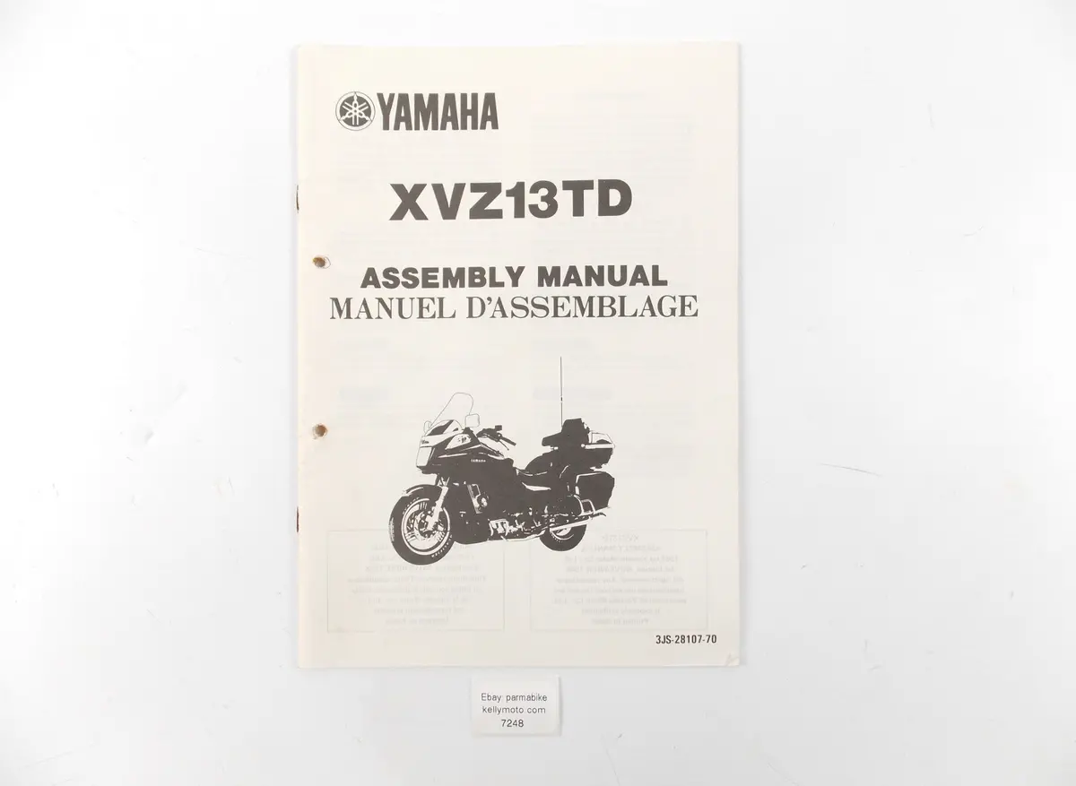 Yamaha Xvz13td Assembly Manual Book English/Italian 3Js-28107-70 1