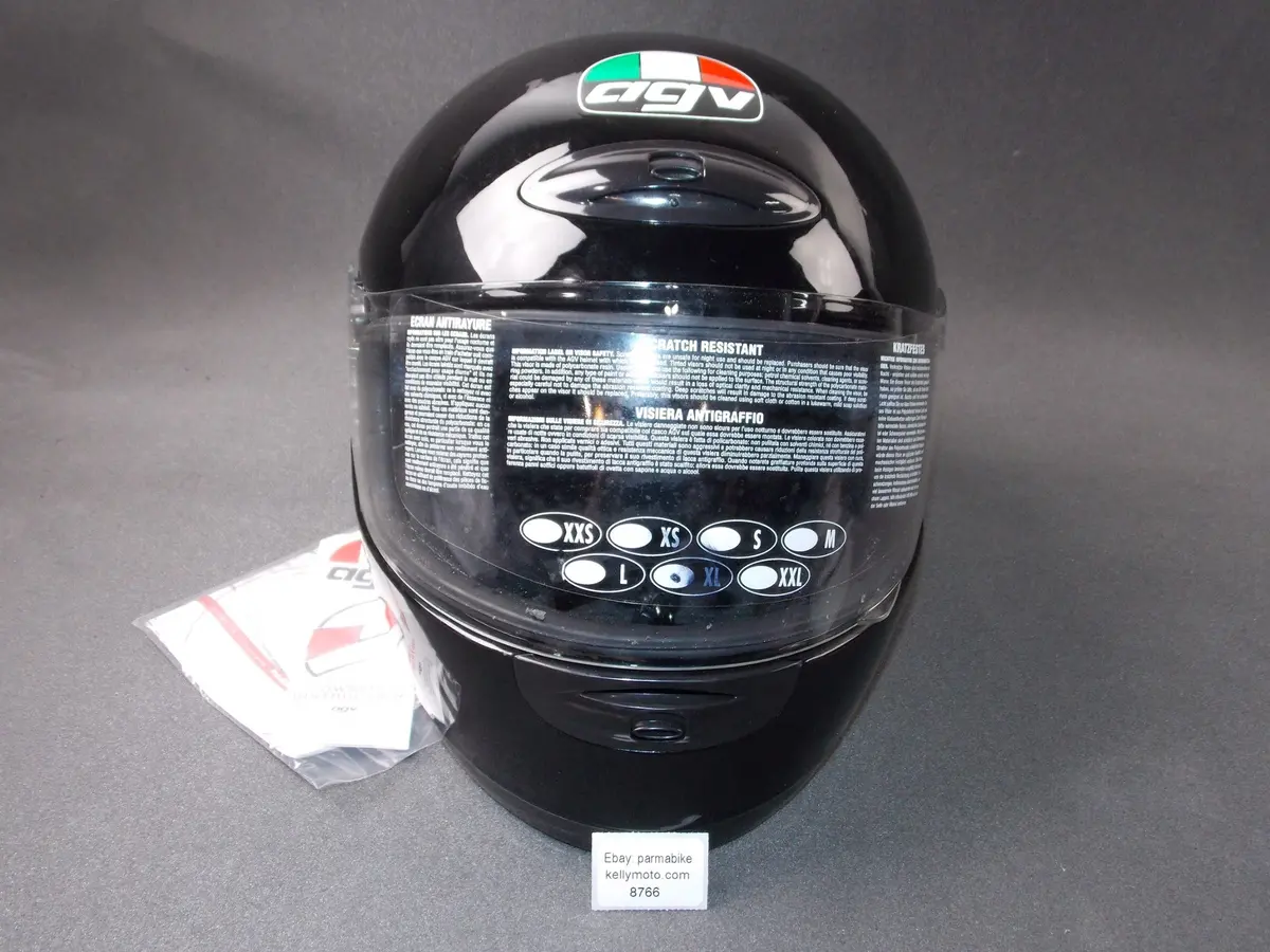 Agv Clear Shield Visor Black Motorcycle Helmet Size Xl 1