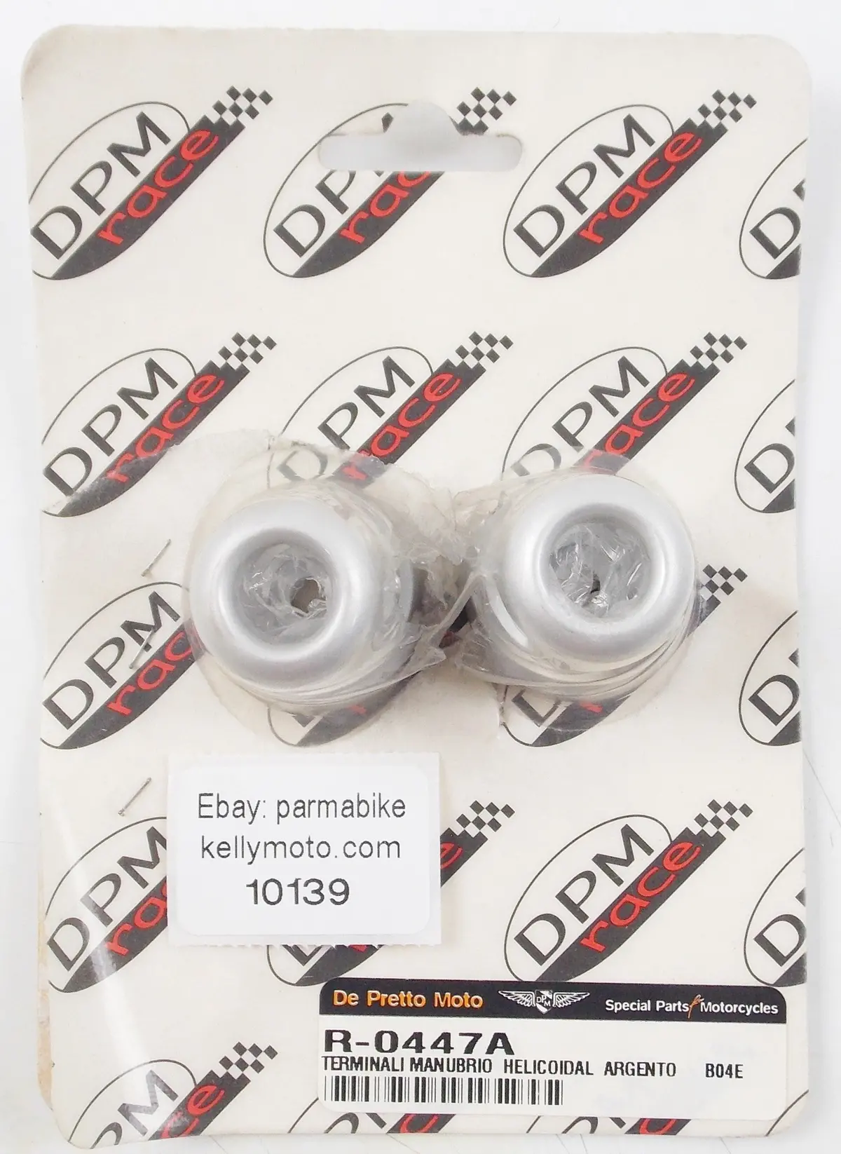 De Pretto R-0447A Helicoidal Alloy Cnc Silver Handlebar End Honda 2007-09 Sh300 1