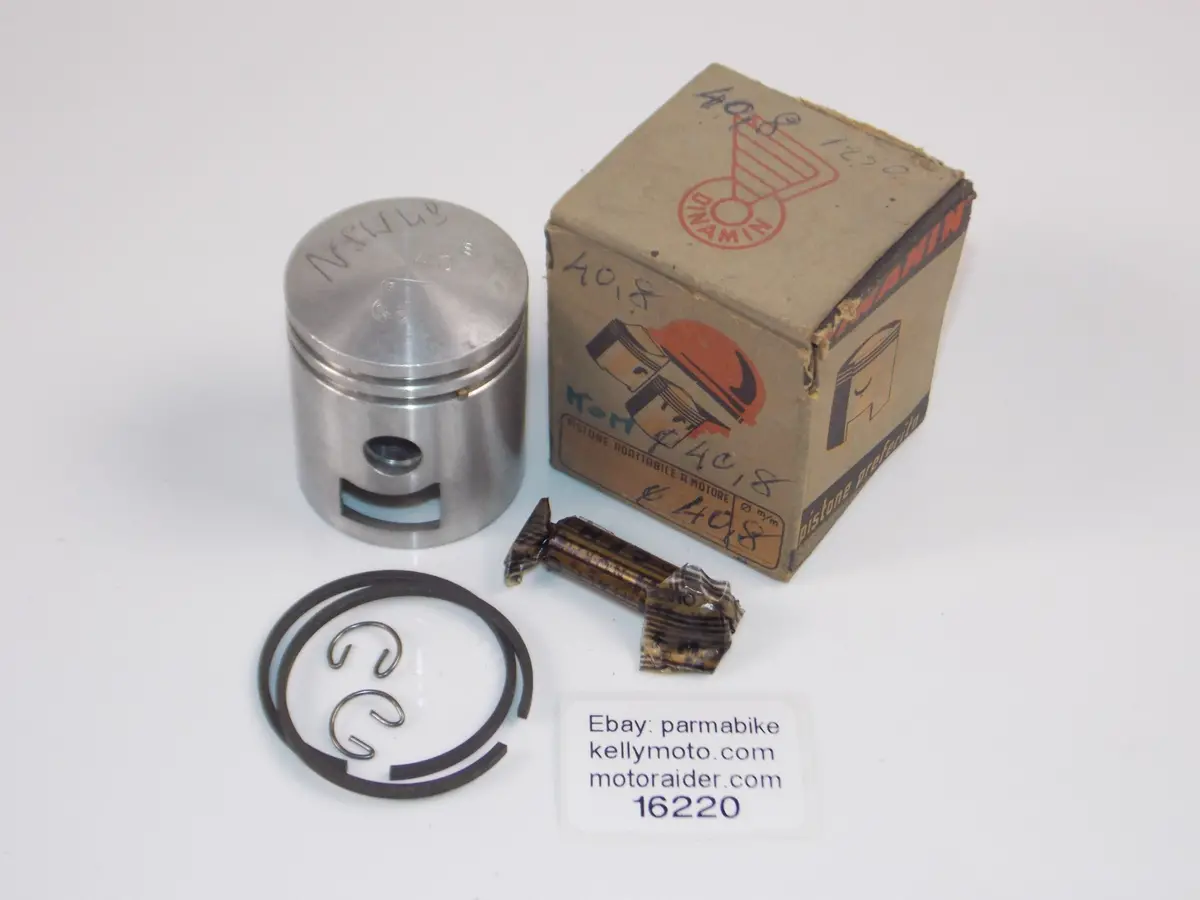 Dinamin Motorcycle 142 Piston 40.8Mm+Clip+Ring+10Mm Pin Vintage Italy # 16220 1