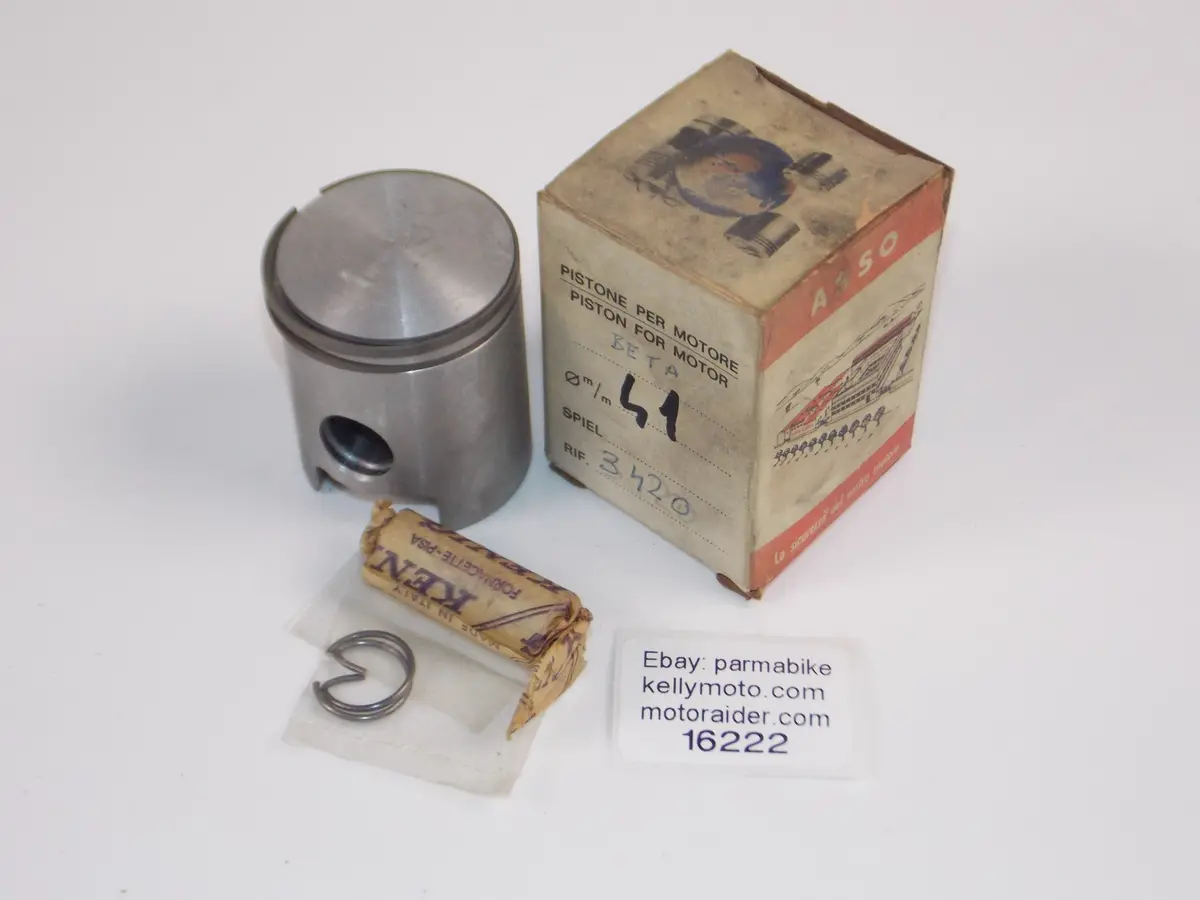 Nos Asso Werke 25-7300 Piston 41Mm + Cieclips + Rings + 14Mm Pin Vintage 16222 1