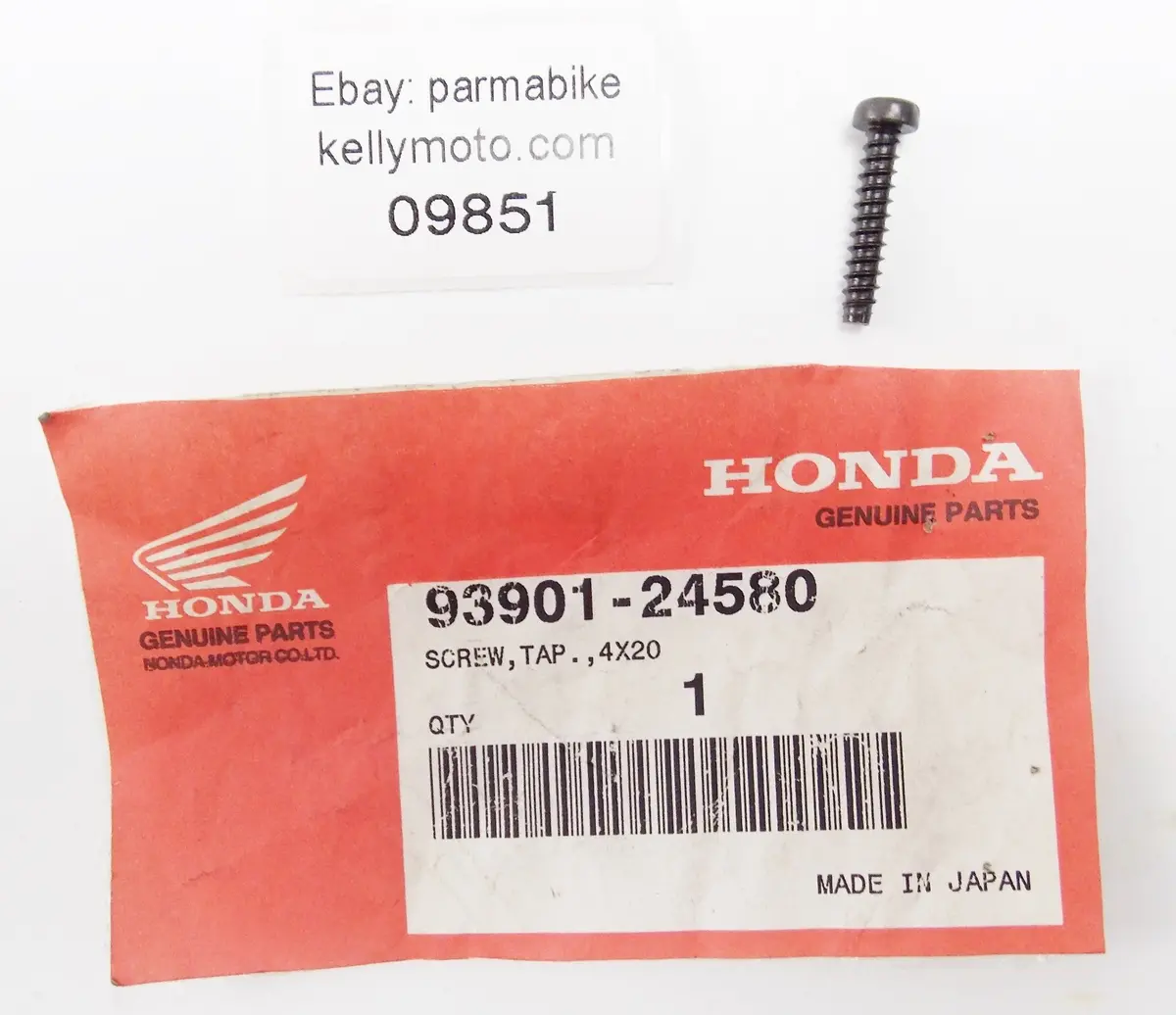 Nos Oem 1984 1998 Honda Pz50 Sfx50 Tap Screw (4X20)   93901-24580 1
