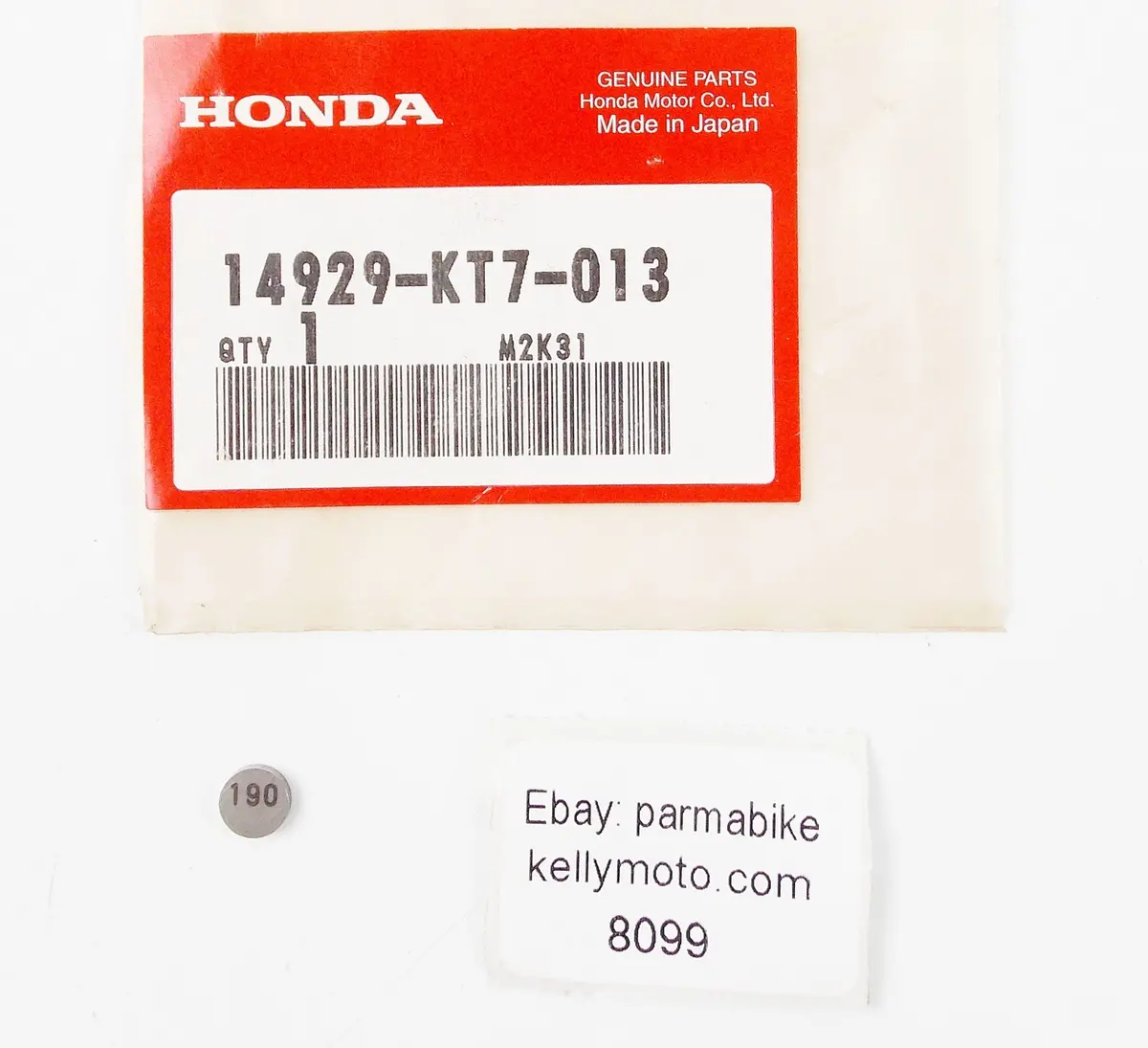 Nos Oem Honda 1997-2003 Cbr110 1991-1998 Cbr600 Shim Tappet 14929-Kt7-013 1