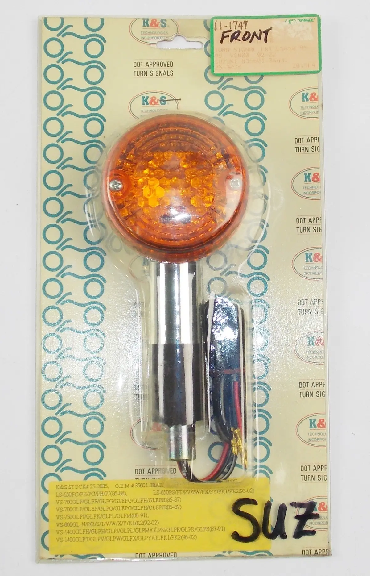 K&S Suzuki Intruder 700 750 800 Front Turn Signal Indicator 25-3035 | 35601-38A3 1