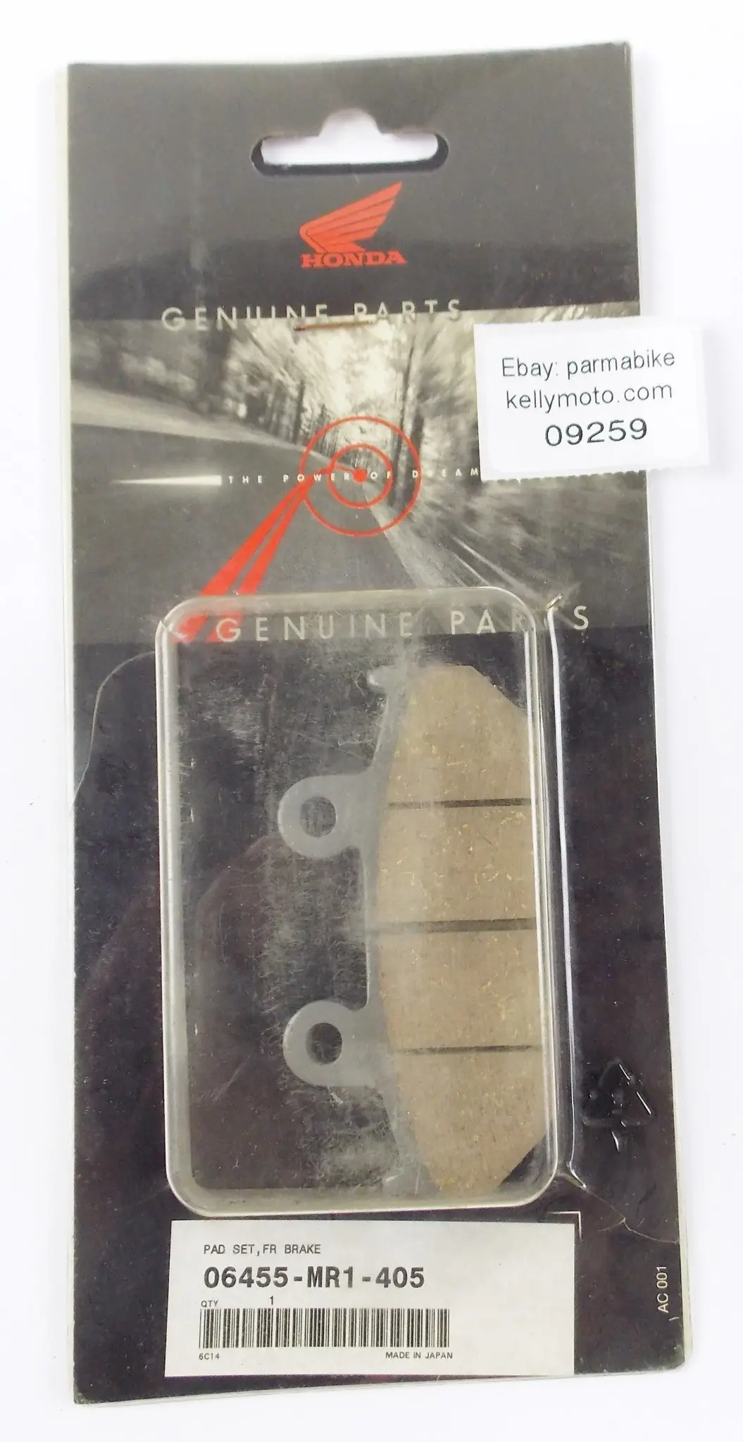 Oem 1988-1993 Honda Vt600 1990 Cb125tt Front Wheel Brake Pads Set 06455-Mr1-405 1