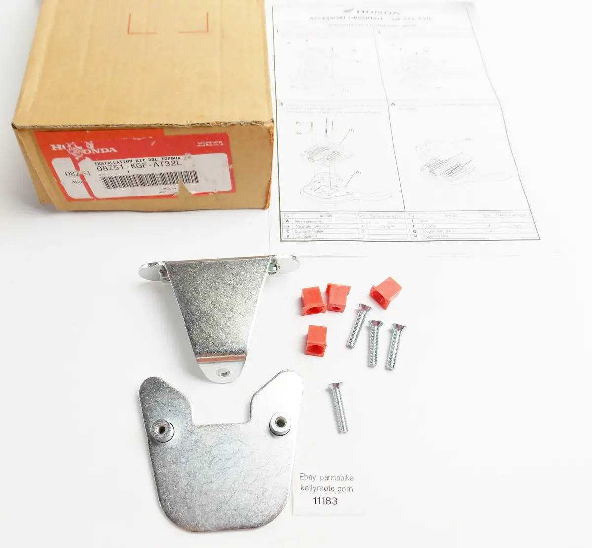 Oem Honda 2000-2007 Nes150/125 Mount Plates For Top Case Luggage 08Z51-Kgf-At32l 1
