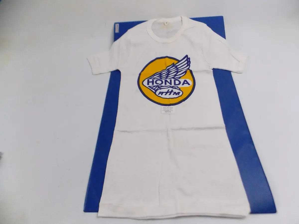 1980'S Honda Wing T-Shirt Size 48 (Small) Italy White Color Yellow Logo Cr Xl Xr 1