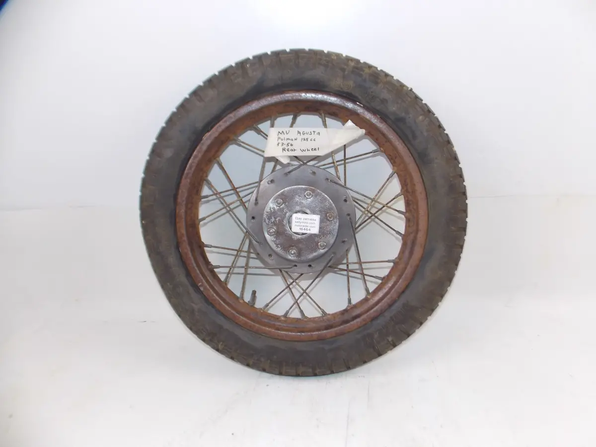 1953-1956 Mv Agusta Pullman 125 15" Rear Wheel Hub Rim Spoke Tire Vintage Italy 1