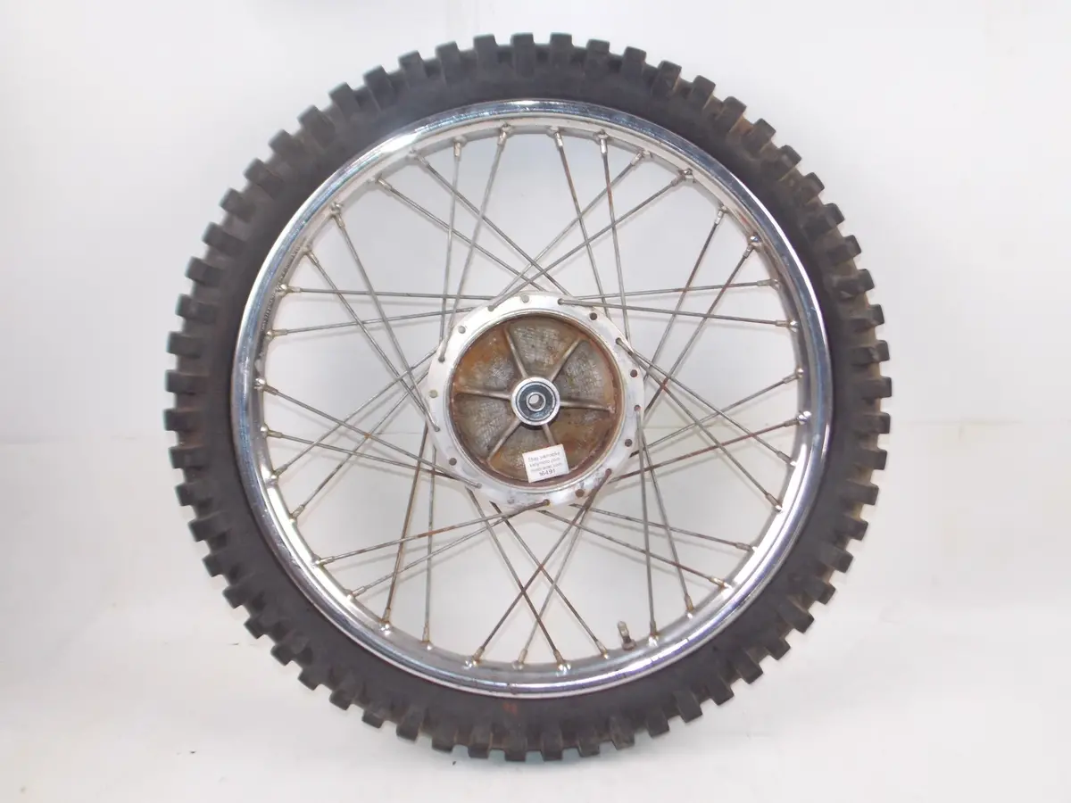 1970'S Husqvarna 21" Front Wheel Rim Radaelli Leleu Hub Spokes Tire Trellerborg 1