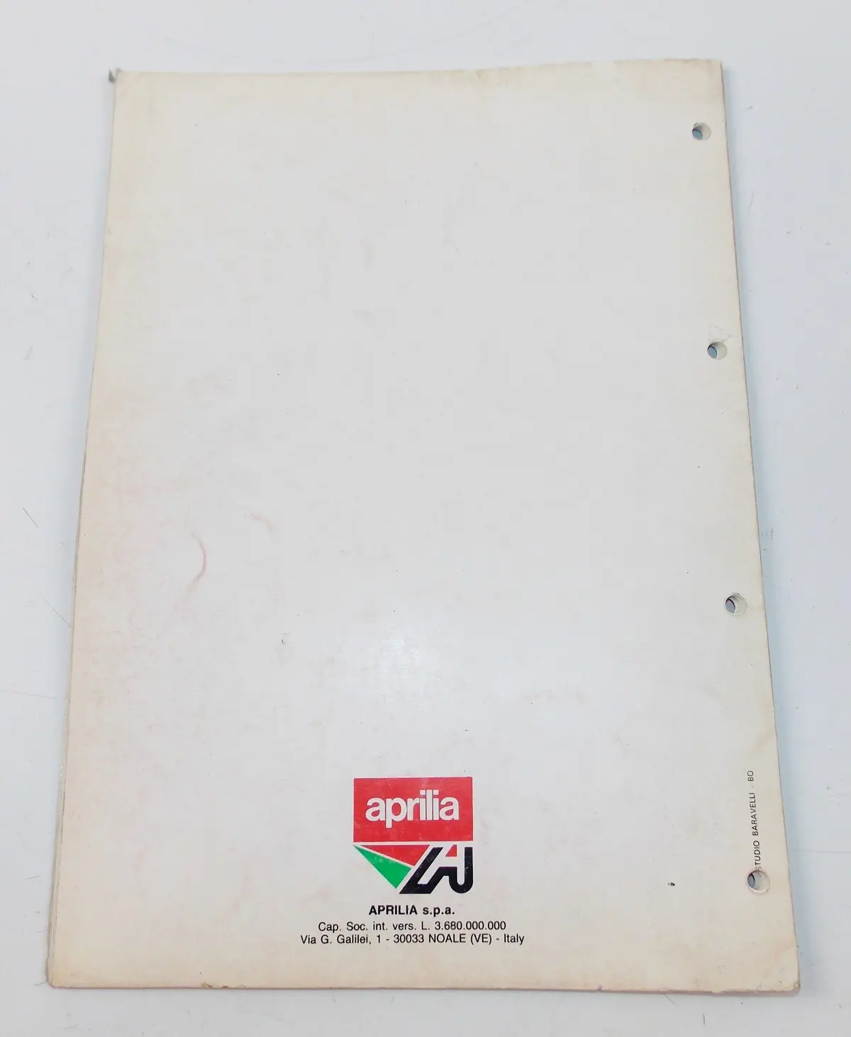 Aprilia Red Rose 125 Frame Motor Chassis Spare Parts Catalog Manual Book 601 2