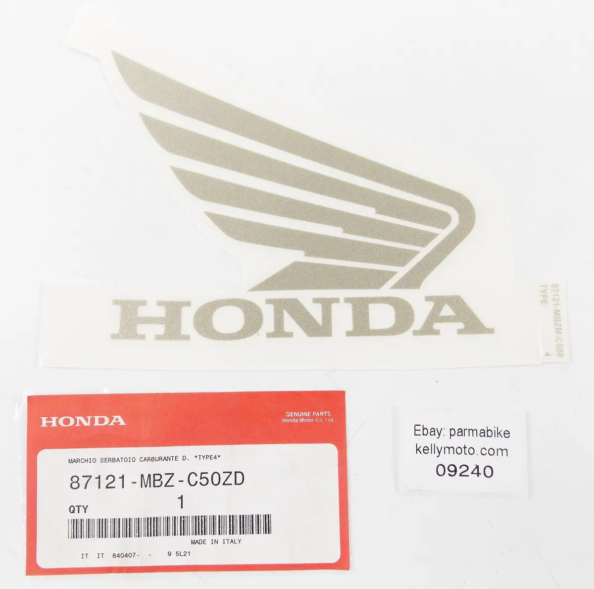 Nos Oem 2006 Honda Cb600 R Fuel Tank Type 4 Emblem Decal Graphic 87121-Mbz-C50zd 1