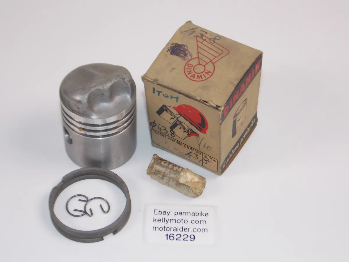 Nos Itom Dinamin 108 Piston 43.8Mm+12Mm Pin+Circlips+Rings Vintage Italy # 16229 1