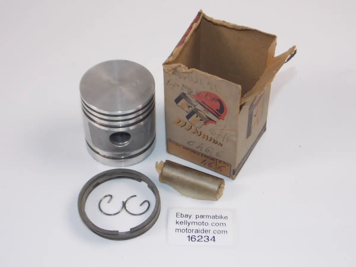 Nos Dinamin 56 Laverda Piston 46.6Mm+13.5Mm Pin+Circlip+Ring Vintage Italy 16234 1
