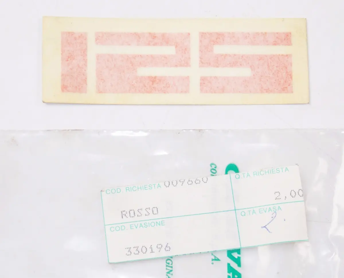 Nos Oem Morini 1987 125 Kj Side Panel Sticker Decal "125" Red 330196 1