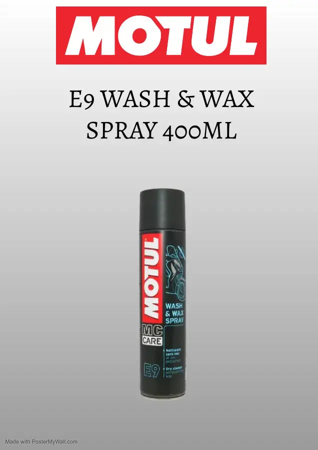 Motul E9 Wash & Wax Spray 400Ml 1