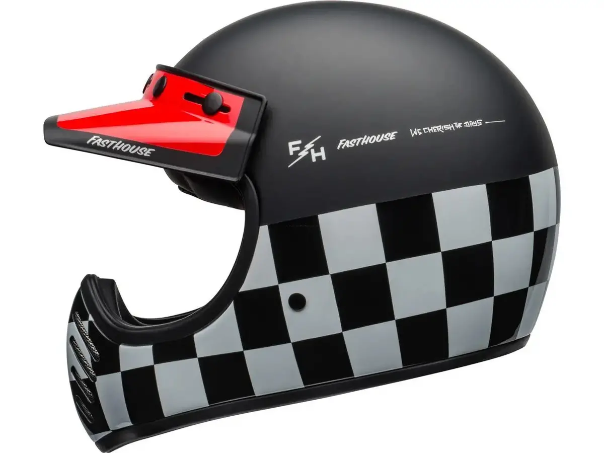 Bell Moto-3 Helmet Classic Fasthouse Checkers Black/White/Red 1