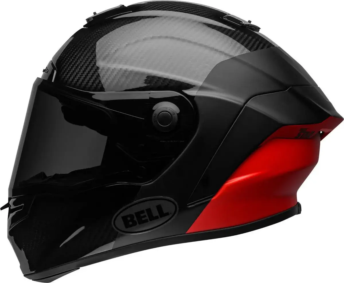 Bell Race Star Flex Helmet Carbon Lux Matte/Gloss Black/Red 1