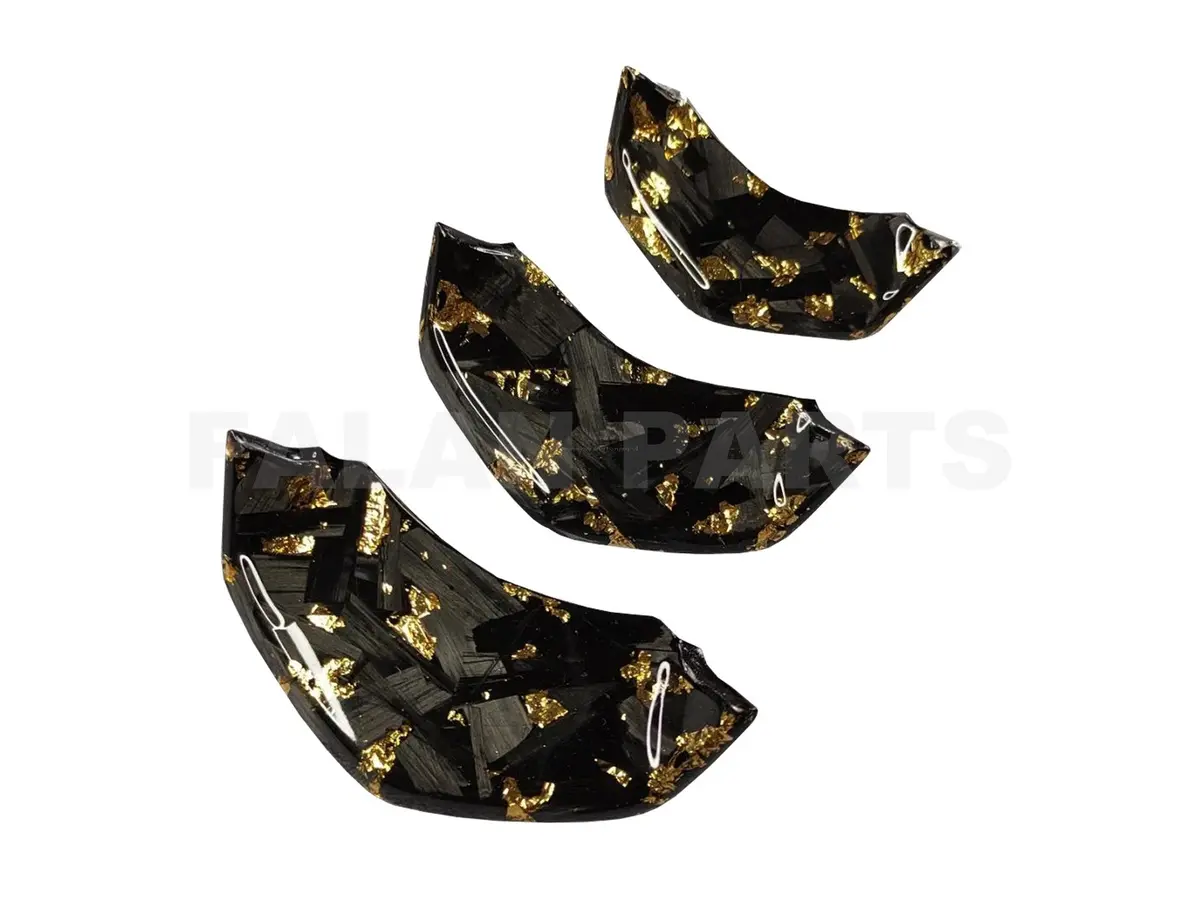 Carbon Fiber Horn Cover Inlay Gold Edition | Vespa Primavera/Sprint 50-150Cc ('18-) 1