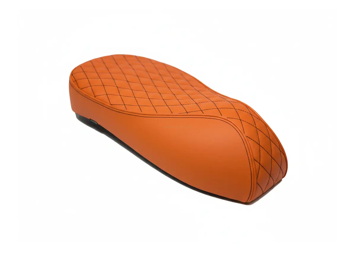 Custom Seat Black Diamond Stitch Merino Kyalami Orange | Vespa Gts 125-310Cc ('14-) 1