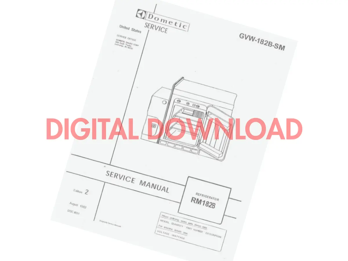 [Digital Download] Dometic Fridge 182B Service Manual 1
