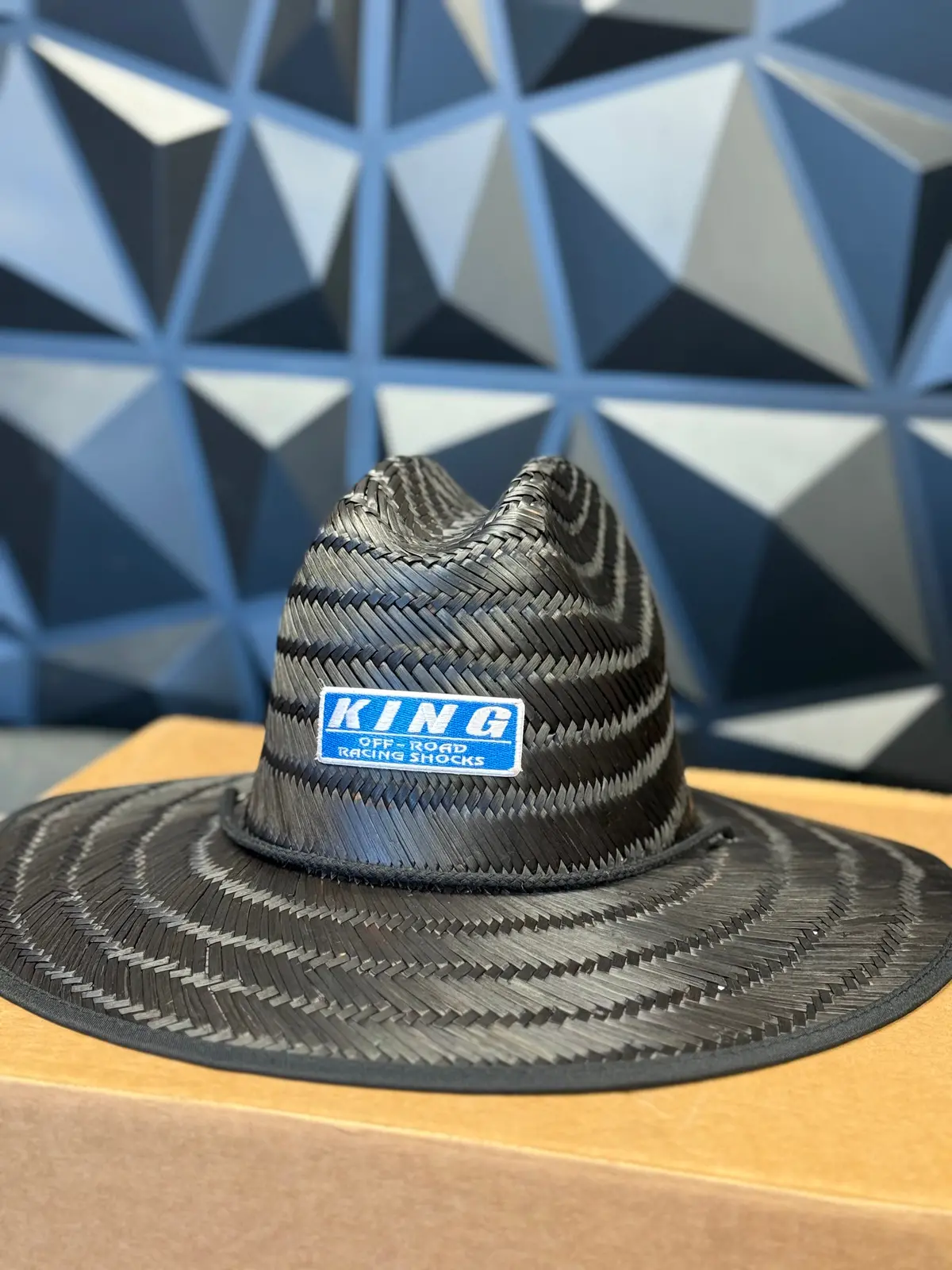 King Shocks Black Straw Hat W/Blue Patch Logo- Pt# App-Sh001b 1
