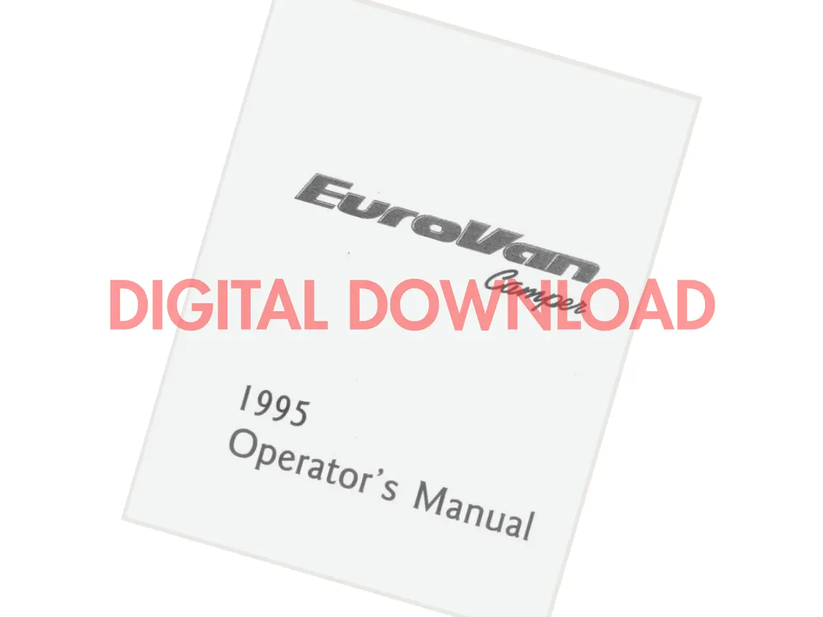 [Digital Download] Eurovan Winnebago Operator Manual (1995) 1