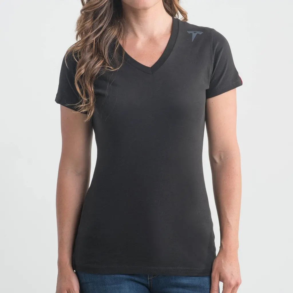 Women's Tesla Emblem V-Neck 1