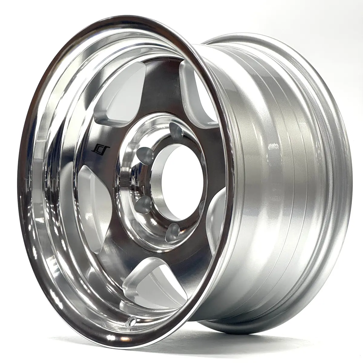 Stealth Custom Series F5 17X8.5 Polished W/Silver Windows +20 Offset Set Of 4 1