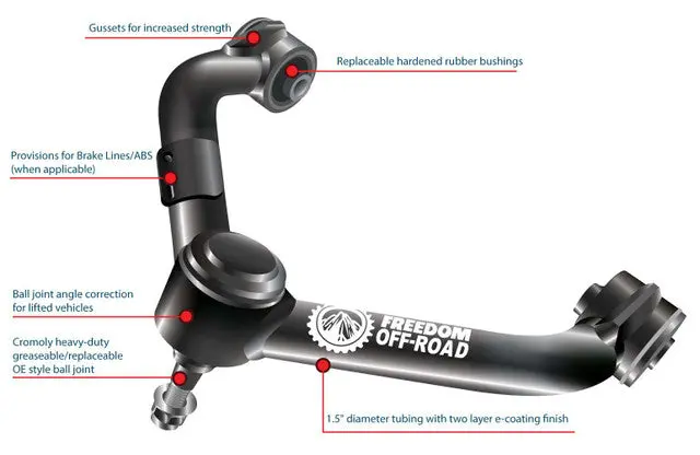Freedom Off-Road Front Upper Control Arms For 2-4" Lift 01-07 Sequioa/ 00-06 Tundra - Fo-T704fu (Hp1) 2