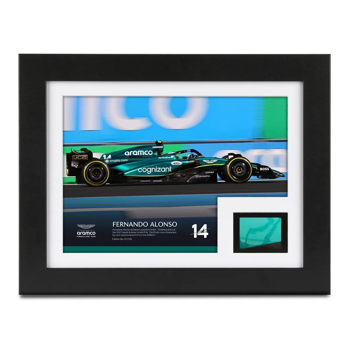 Limited Edition Fernando Alonso 2023 '100Th Podium' Bodywork & Photo - Saudi Arabian Gp 1