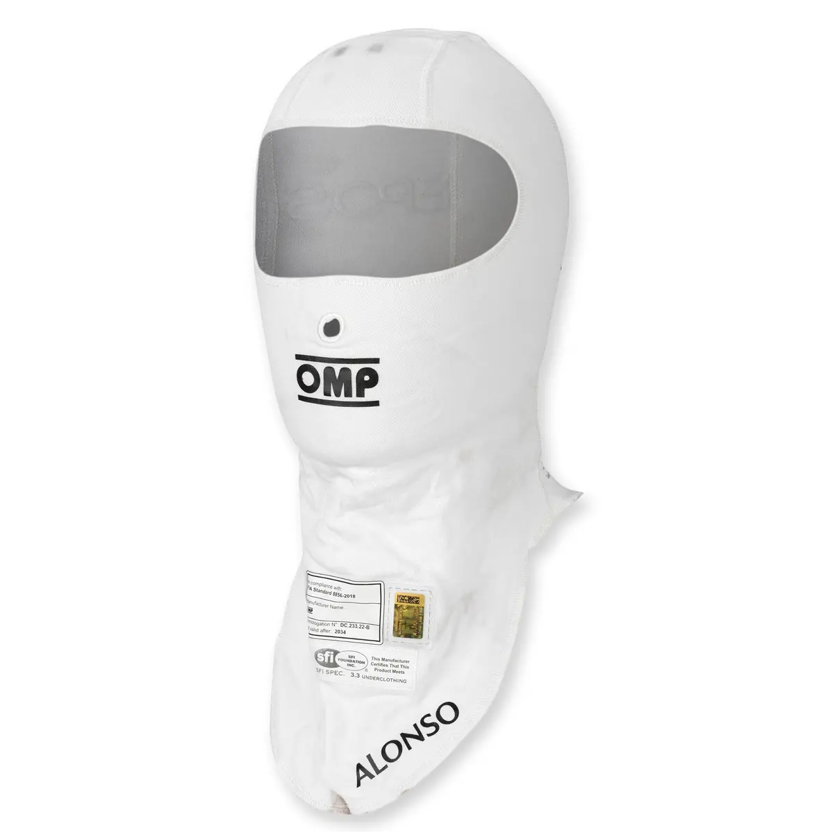 Season Launch Lot 164 - Fernando Alonso 2024 Aston Martin Aramco Formula One Team Balaclava – Grand Prix Used 1