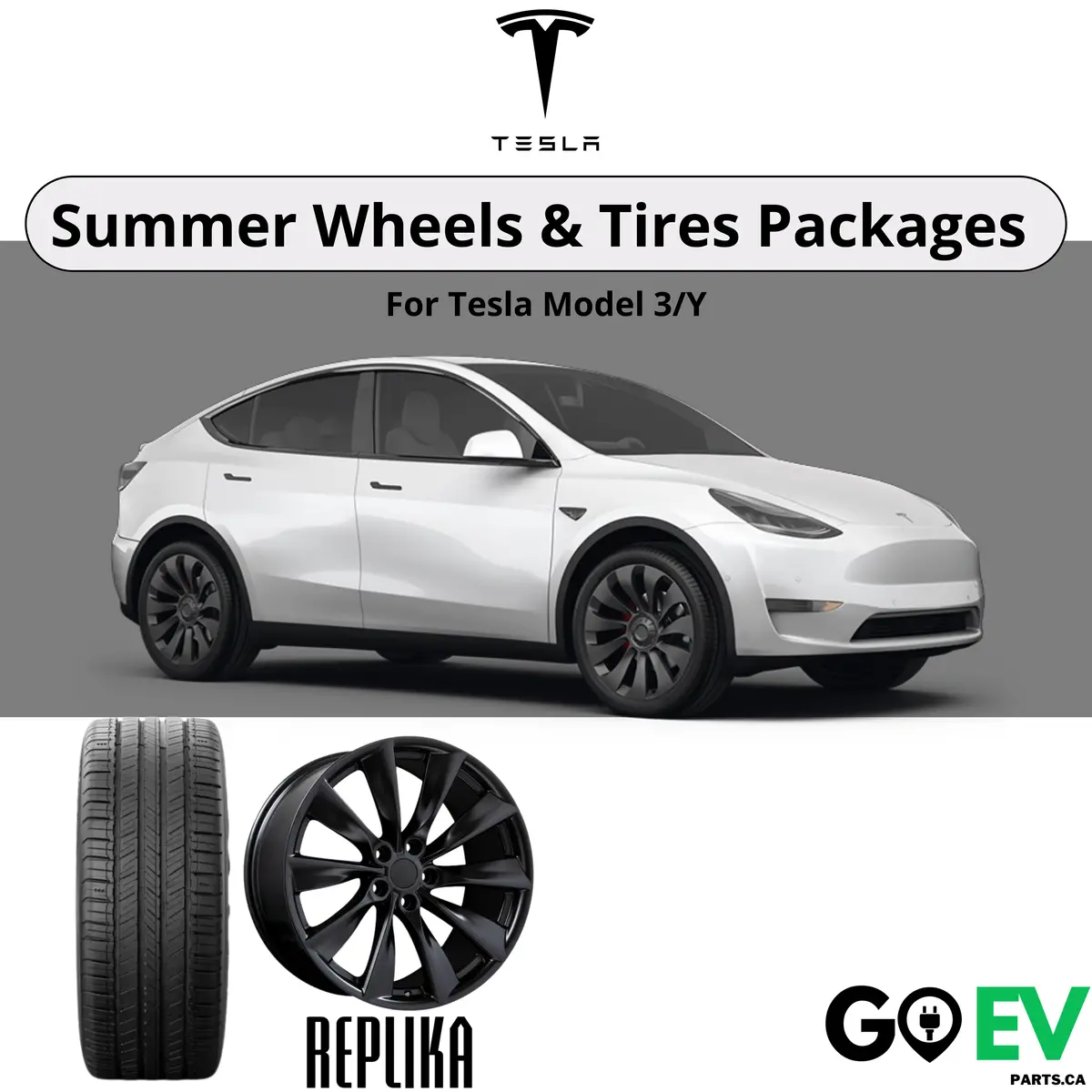 Tesla Model 3/Y: Replika Complete Wheel Summer Package 1