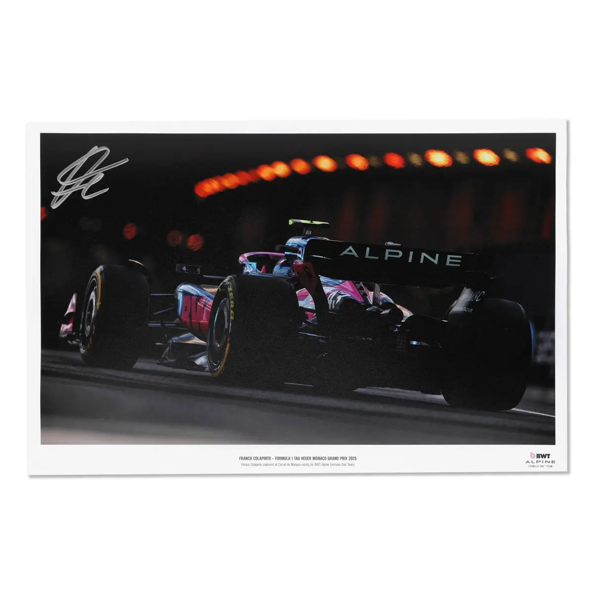 Franco Colapinto 2025 Signed Print - Monaco Gp 1
