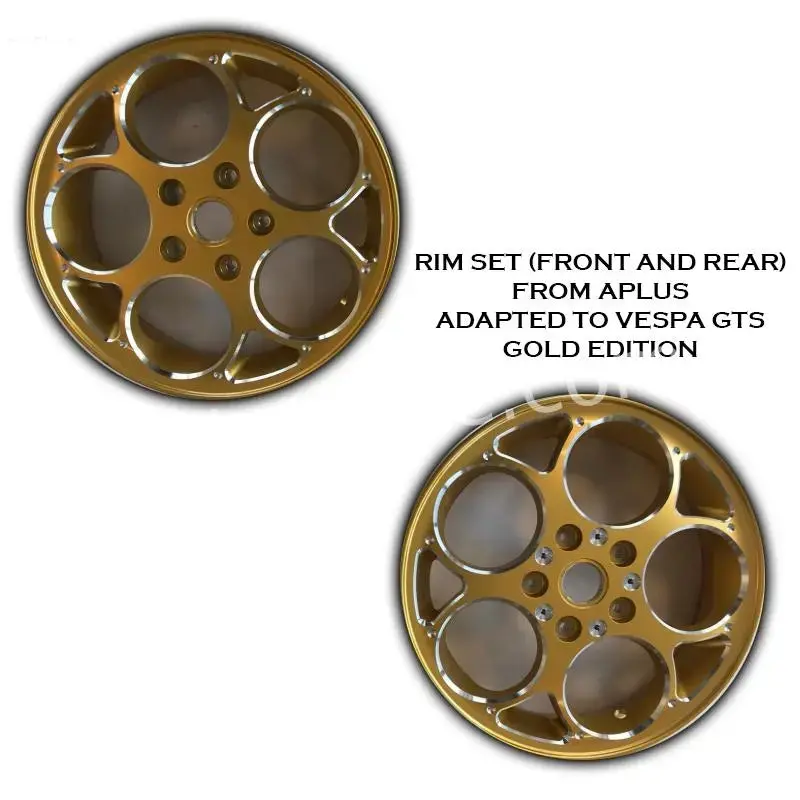 Cnc Rims Set Gold | Vespa Gts/Gts Super/Gtv/Gt 60/Gt/Gt L 125-300Cc 1