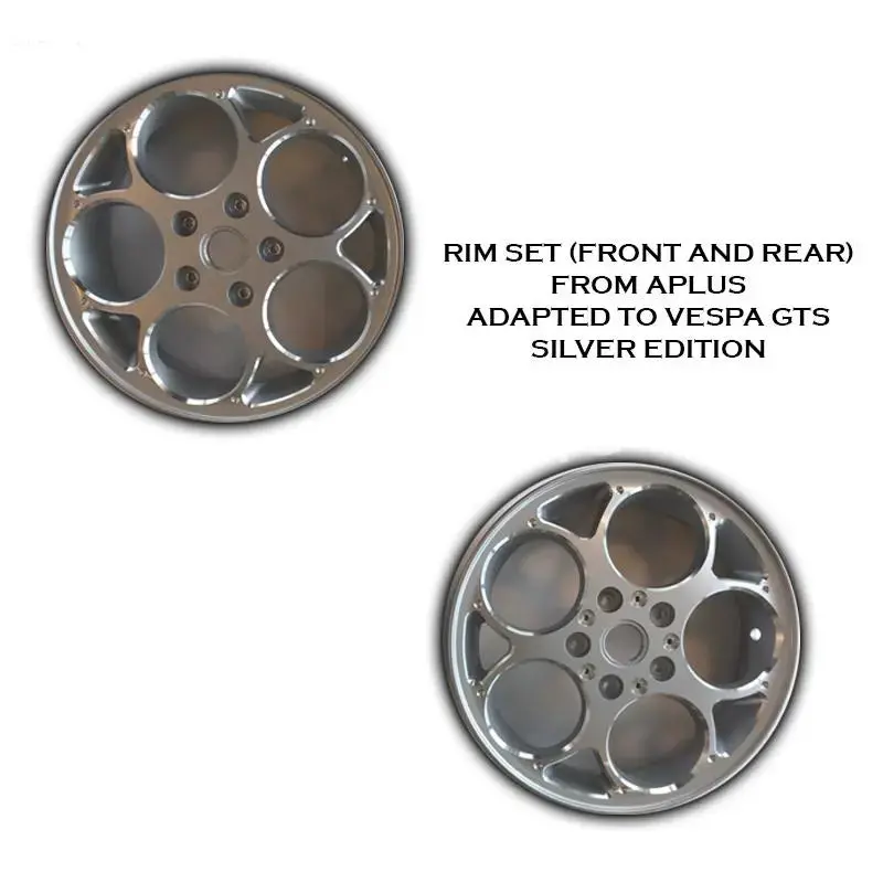 Cnc Rims Set Silver | Vespa Gts/Gts Super/Gtv/Gt 60/Gt/Gt L 125-300Cc 1