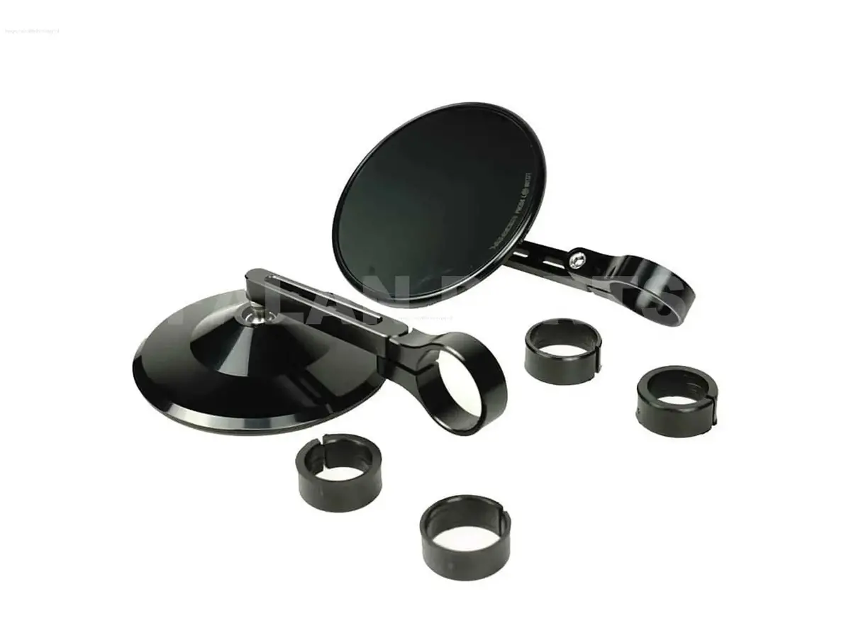 Mirror Handlebar Ends Highsider Slim Short Gloss Black | Vespa Et/Lx/Lxv/S/Gts/Gts 1