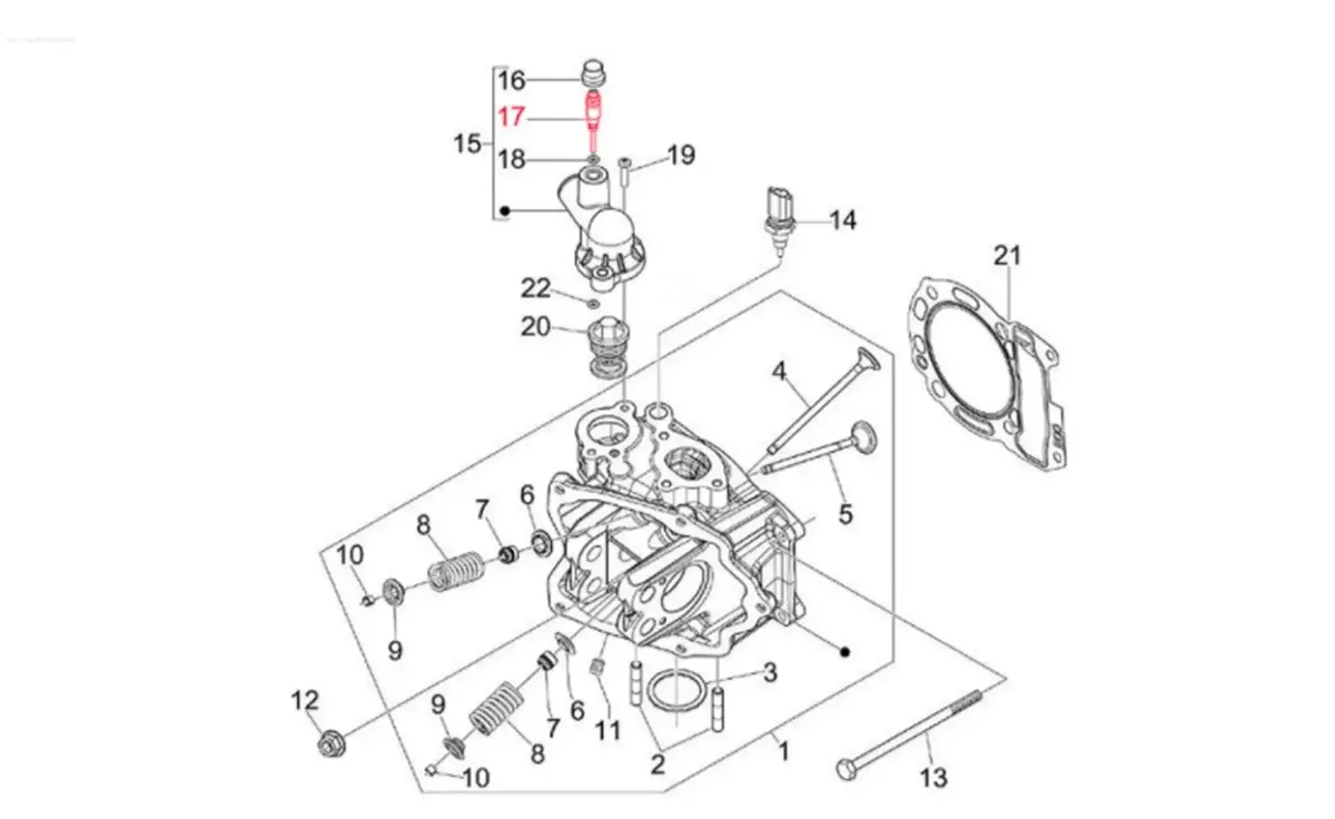 Ventilation Screw Thermostat Cover Piaggio | Vespa Gts/Gts Super/Gtv 300Cc Hpe (`18-) Piaggio Hpe 300Cc 4T Lc I.E. 1
