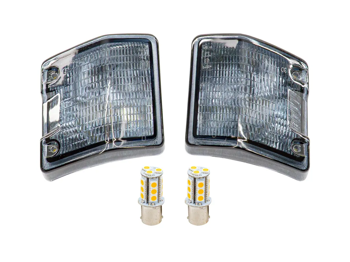 Smoked Front Turn Signal Lens Pair With Bulbs [Vanagon] 2