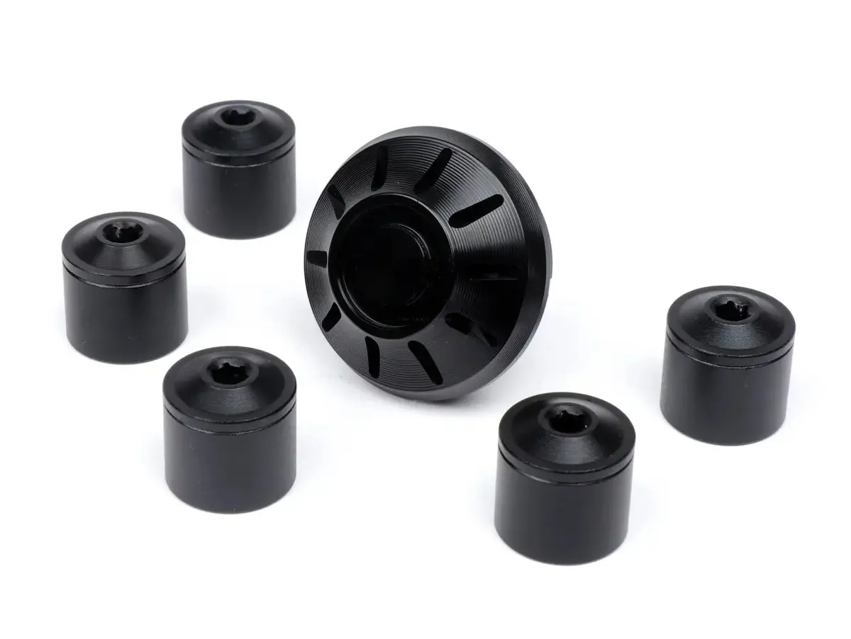 Hub Nut Cover Rim Set Moto Nostra Gloss Black | Vespa/Piaggio Models 50-500Cc 1