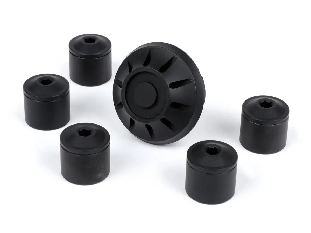 Hub Nut Cover Rim Set Moto Nostra Matt Black | Vespa/Piaggio Models 50-500Cc 1