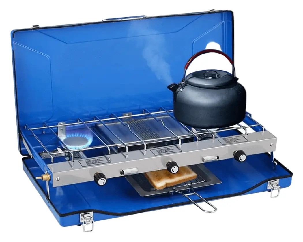 Propane Camping Stove 2 Burners & 1 Grill 1