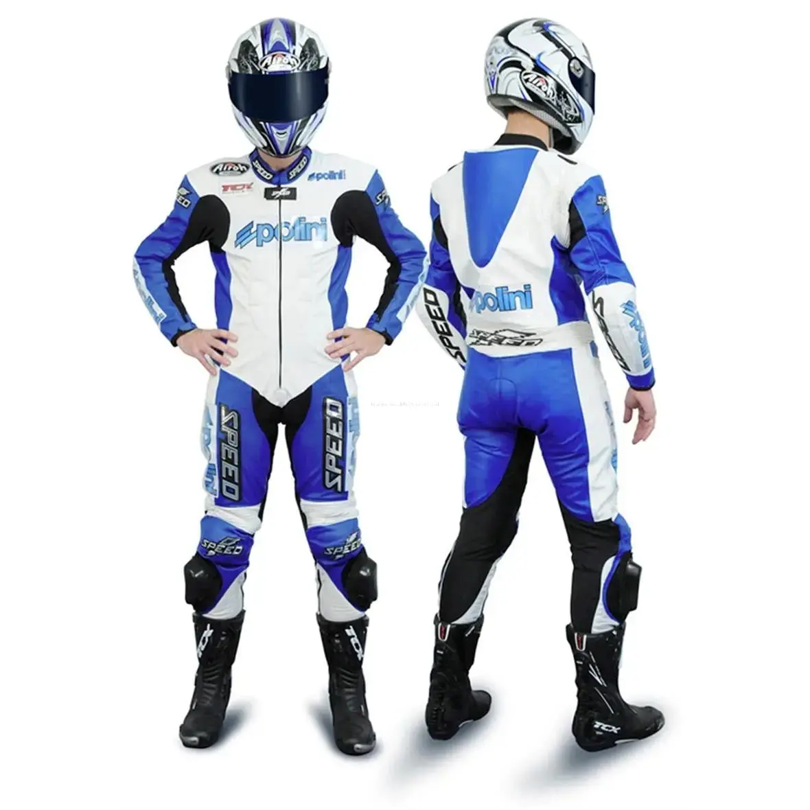 Leathers Polini "Blue Line" White/Blue 1