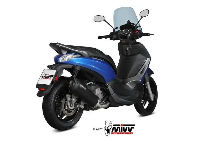 Mivv Mover Silencer Steel Black/Stainless Steel | Piaggio Beverly 350Cc 1