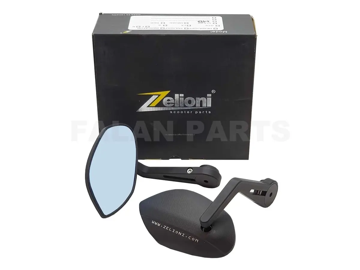 Mirror Handlebar Ends Zelioni Oval Matt Black | Vespa Et/Lx/Lxv/S/Gts/Gts Super/Gtv Models 1
